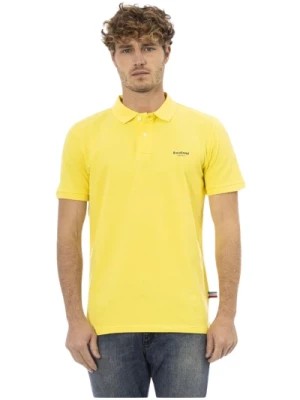Zdjęcie produktu Żółta Koszulka Polo z Haftem Mężczyźni Bawełna Baldinini