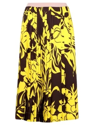 Zdjęcie produktu Żółta Kwiatowa Spódnica Midi N21