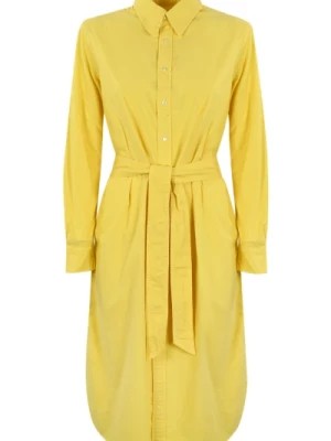 Zdjęcie produktu Żółta Sukienka Koszulowa z Długimi Rękawami Ralph Lauren