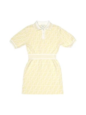 Zdjęcie produktu Żółta Sukienka Polo z Monogramem Fendi