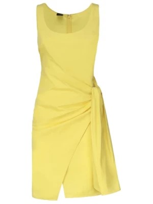 Zdjęcie produktu Żółta Sukienka z Lnu i Bawełny Pinko