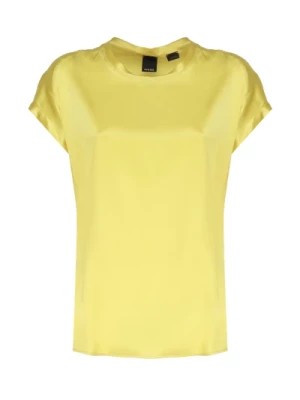 Zdjęcie produktu Żółte Jedwabne T-shirty i Pola Pinko