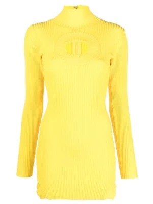 Zdjęcie produktu Żółte Sukienki z Wycięciem w Kształcie Koła David Koma