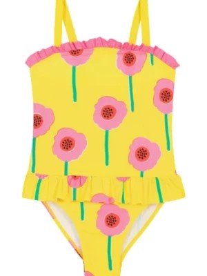 Zdjęcie produktu Żółty Kostium Kąpielowy dla Dzieci z Kwiatowym Wzorem i Falbankami Stella McCartney