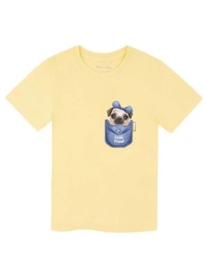 Zdjęcie produktu Żółty t-shirt dla dziewczynyki z bawełny Tup Tup z pieskiem