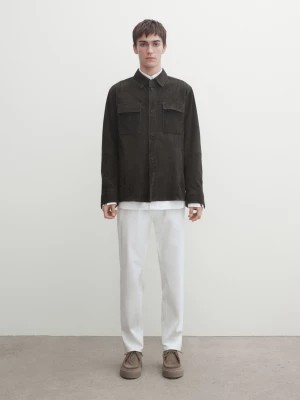 Zdjęcie produktu Zwężane Spodnie Z Denimu - Biały - - Massimo Dutti - Mężczyzna