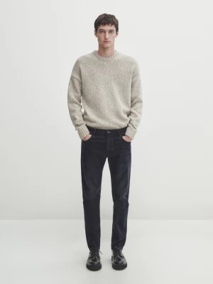 Zdjęcie produktu Zwężane Szczotkowane Spodnie Jeansowe - Indygo - - Massimo Dutti - Mężczyzna